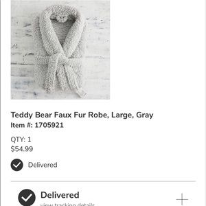 Pottery Barn Teddy Bear Gray Bath Robe